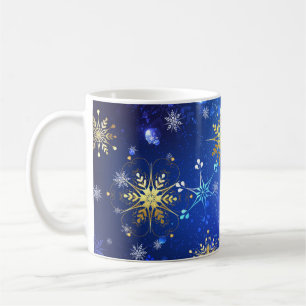 Mug Arrière - plan Bleu XMAS avec des flocons de neige