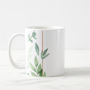 Mug Arrière - plan d'aquarelle feuille du cadre