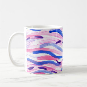 Mug arrière - plan d'aquarelle rayée Abstrait. Brosse