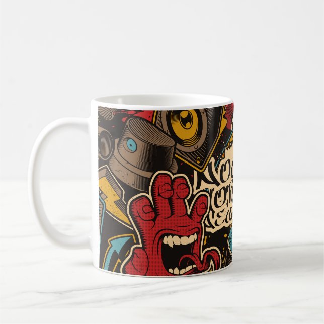 Mug Arrière - plan de graffiti sans couture. Ppa trans (Gauche)