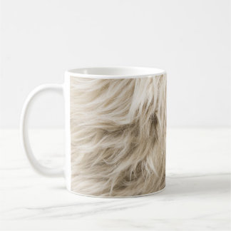 Mug Arrière - plan de la texture de la laine blanche