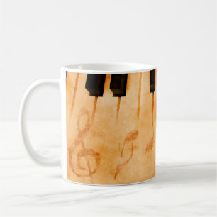 Mug arrière - plan de musique Abstraite - Clavier et m
