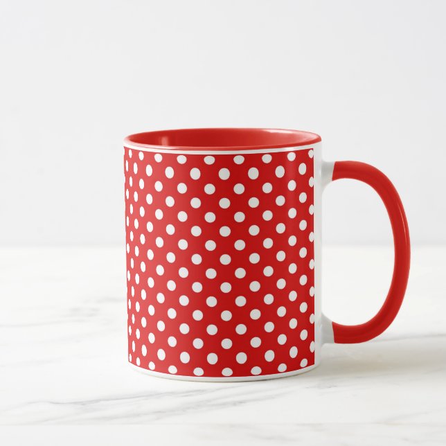 Mug Arrière - plan de point de polka (Droite)