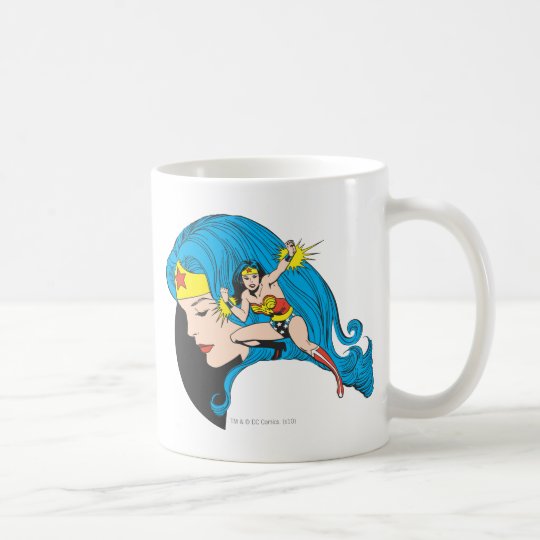 Mug Arrière - plan de profil de femme de merveille