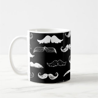 Mug Arrière - plan de répétition noir et blanc Moustac