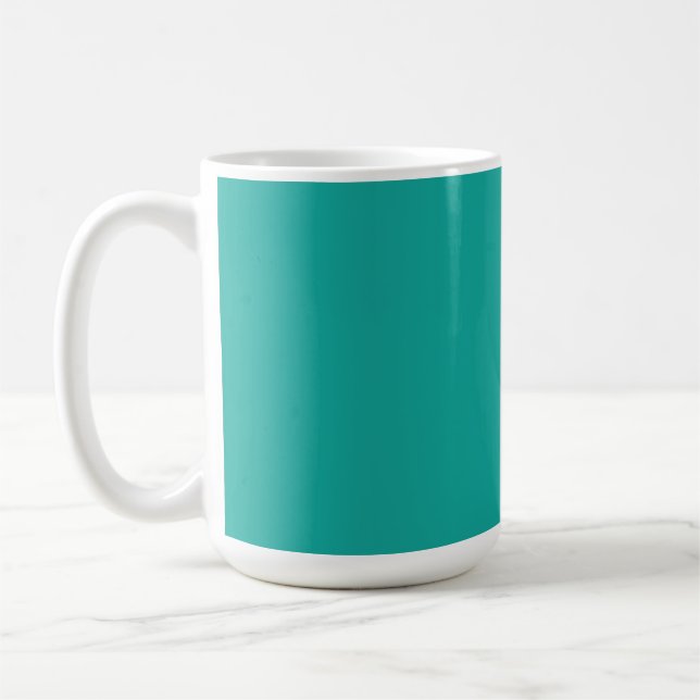 Mug Arrière - plan dégradé mélangeant bleu et vert. (Gauche)