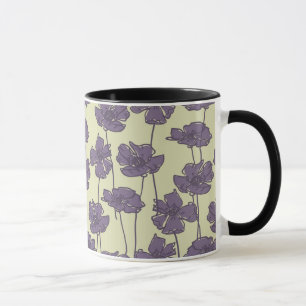 Mug Arrière - plan floral vintage de motif d'art