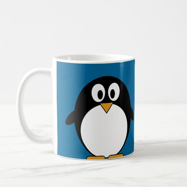 Mug arrière - plan mignon de bleu de pingouin de bande (Gauche)