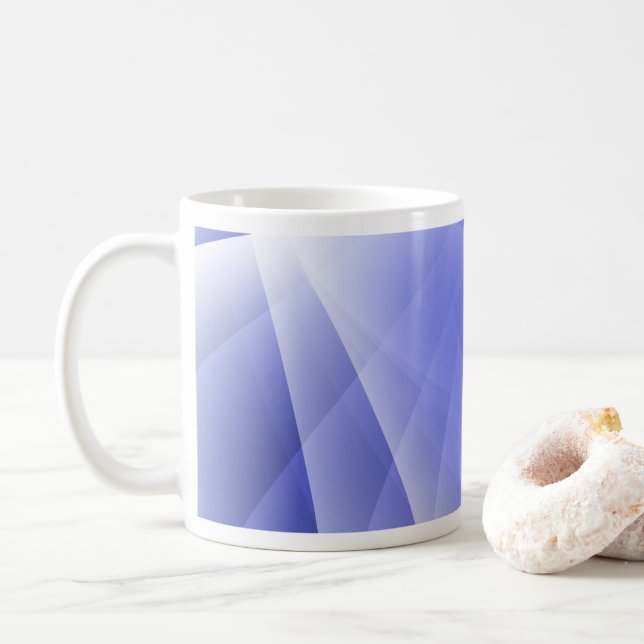 Mug Arrière - plan numérique moderne bleu (Avec donut)