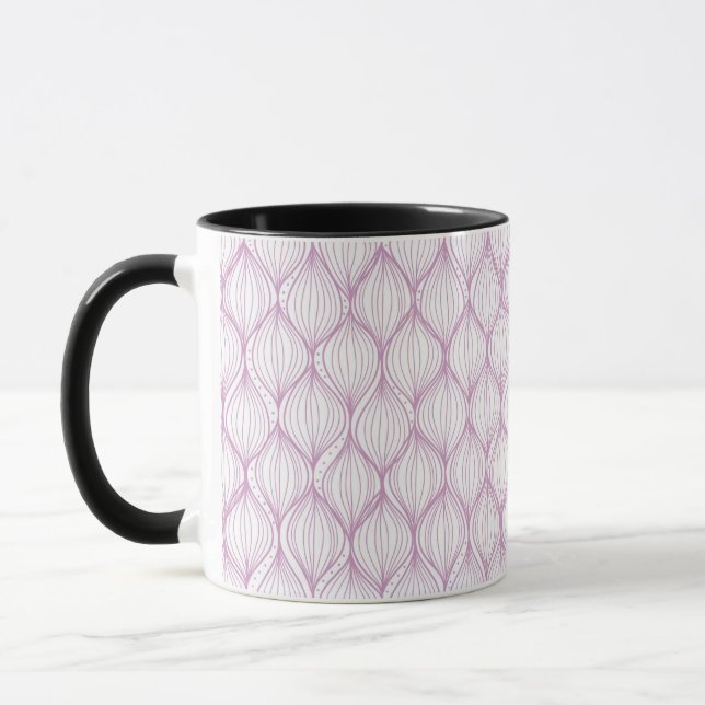 Mug Arrière - plan pourpre de motif de rayures d'ogee (Gauche)