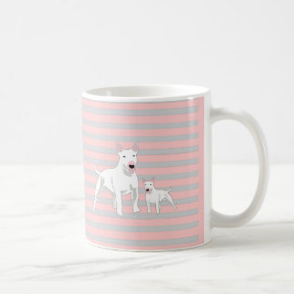 Mug Arrière - plan rose Bull Terrier