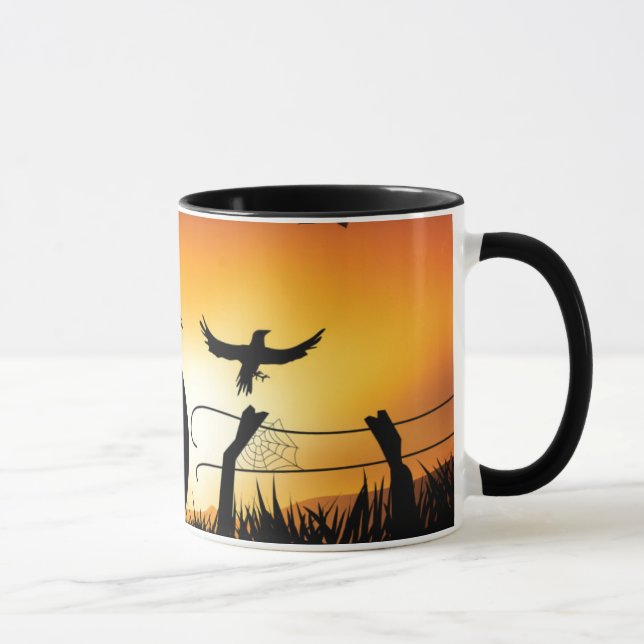 Mug Arrière - plan thématique d'Halloween effrayant (Droite)