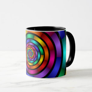 Mug Arrondi et psychédélique coloré Art moderne fracta