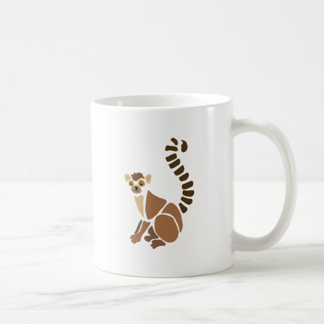 Mug Art abstrait de lémur drôle (Droite)