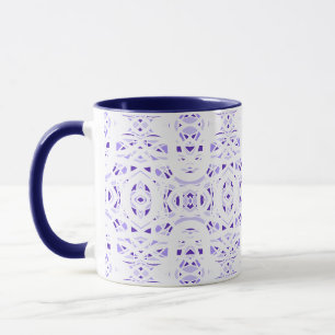 Mug Art Abstrait Gouache Blanc Violet Firebrand