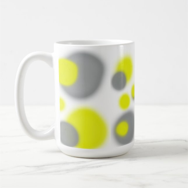 Mug Art Abstrait jaune blanc (Gauche)