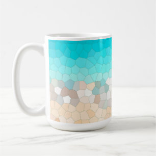 Mug Art Abstrait Pale Turquoise Beige Coral rose