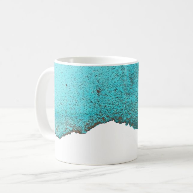 Mug Art Abstrait sophistiqué Turquoise Gold Ink (Devant gauche)