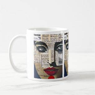 Mug Art abstrait   Visage de femme en art numérique