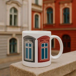 Mug Art architectural orné de fenêtre européenne