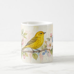Mug Art botanique de la fleur de Paruline jaune