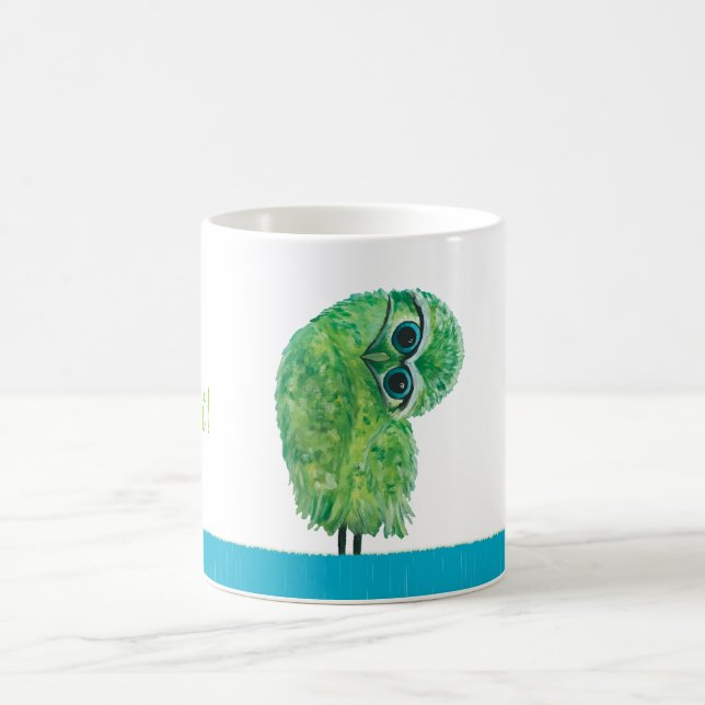 Mug Art côtier creusant vert de hibou (Centre)