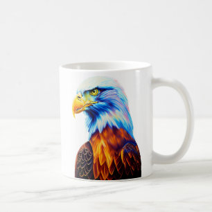 Mug Art d'aigle à tête blanche coloré