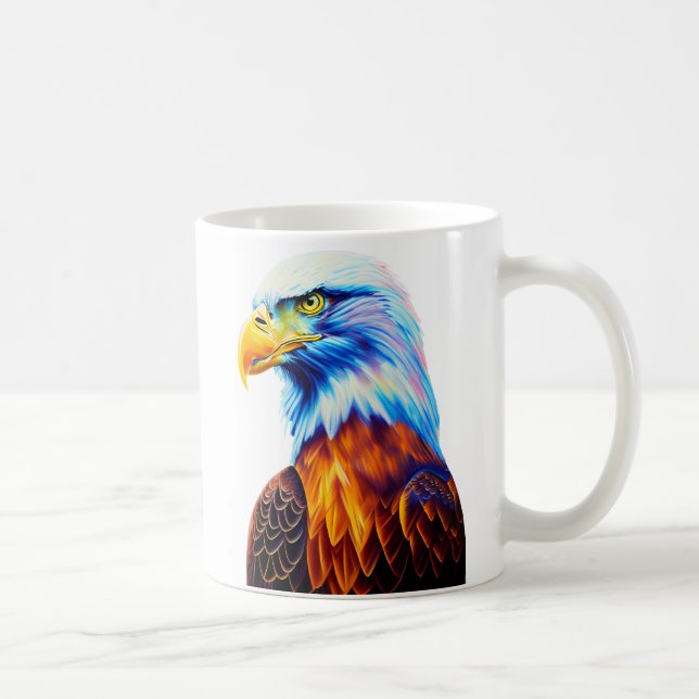 Mug Art d'aigle à tête blanche coloré (Droite)