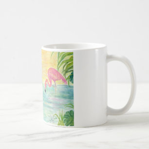Mug Art d'aquarelle de deux Flamants roses de la