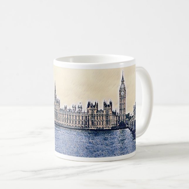 Mug Art de Big Ben London Watercolor  (Devant droit)