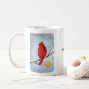 Mug Art de Cardinal de Noël Amoureux des Oiseaux Nom P