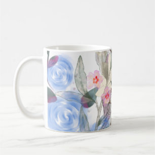 Mug Art de feuilles florales – Fleurs élégantes et bot