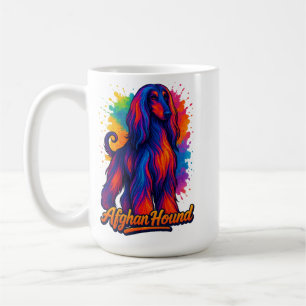 Mug Art de la pop hound afghane - Chien coloré vibrant