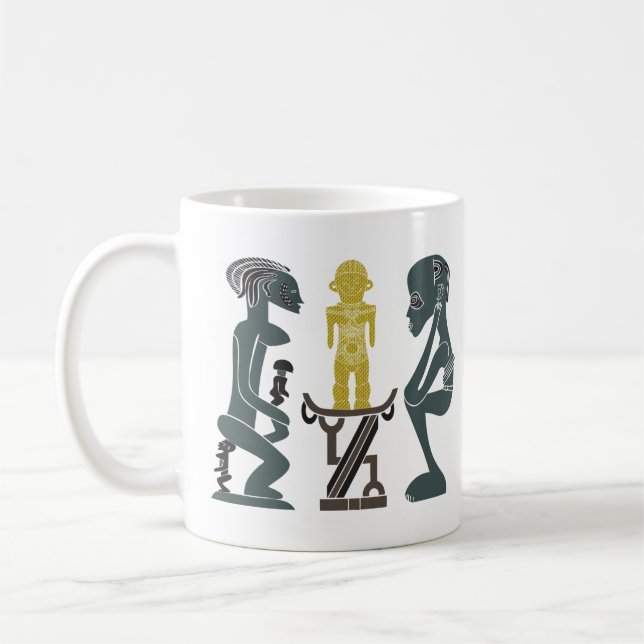 Mug Art de la scène tribale africaine Abstraite (Gauche)