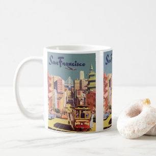 Mug Art de l'affiche de voyage des anciennes voitures 