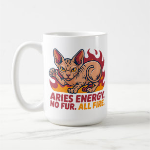 Mug Art de l'énergie du zodiaque du feu du chat Sphynx