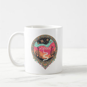 Mug Art de l'espace rétro du désert boho cosmique