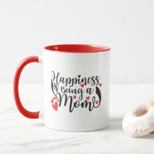 Mug Art de mots de bonheur de maman mignonne