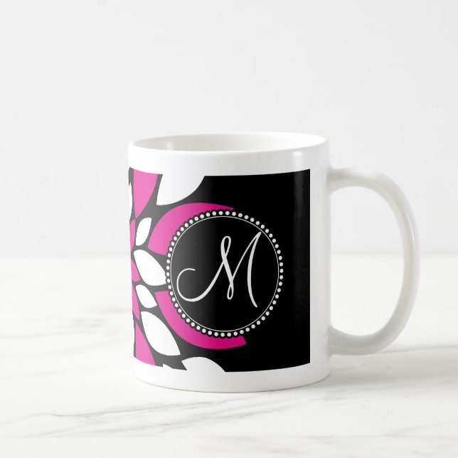Mug Art de pétales de fleur de rose indien et blanche (Droite)