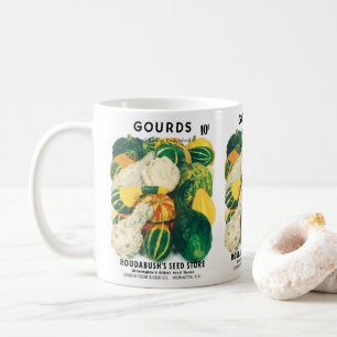 Mug Art de pochette de graines vintage, courges gourde