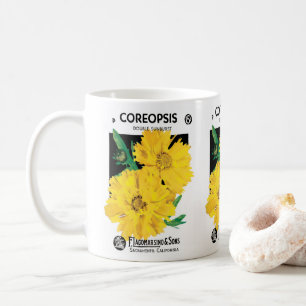 Mug Art de pochette de graines vintage, fleurs de Core