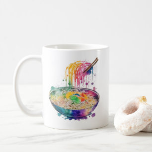 Mug Art de ramen de nouilles et baguettes arc-en-ciel