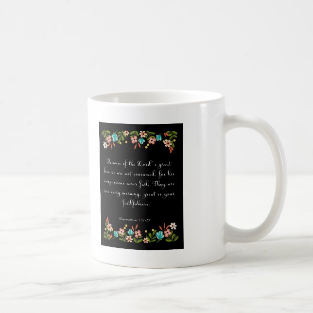 Mug Art de vers de bible - 3h22 de lamentation - 23 (Droite)