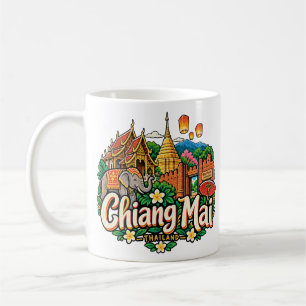 Mug Art de voyage dessiné à la main sur les monuments