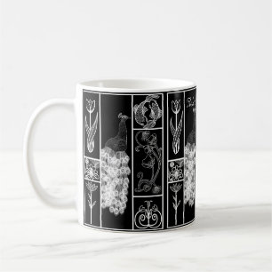 Mug Art déco noir & blanc stylisé personnalisable