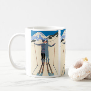 Mug Art Déco vintage, Amants dans la neige par George 