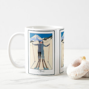 Mug Art Déco vintage, Amants dans la neige par George 