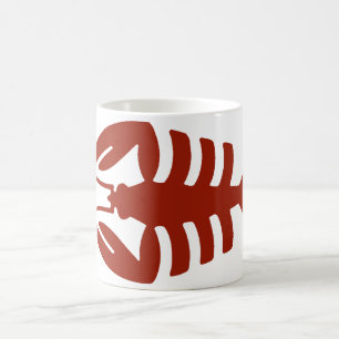 Mug Art Déco vintage Homard de fruits de mer en rouge