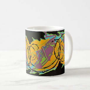 Mug Art Déco vintage Jazz Pochoir Sauterelles de jardi