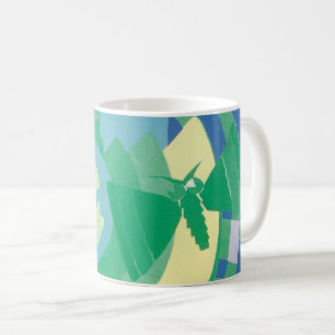 Mug Art Déco vintage papillons de jardin Jazz Pochoir